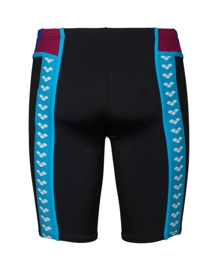 Spodenki Treningowe Arena Icons Swim Jammer Panel Black Neon Blue Red