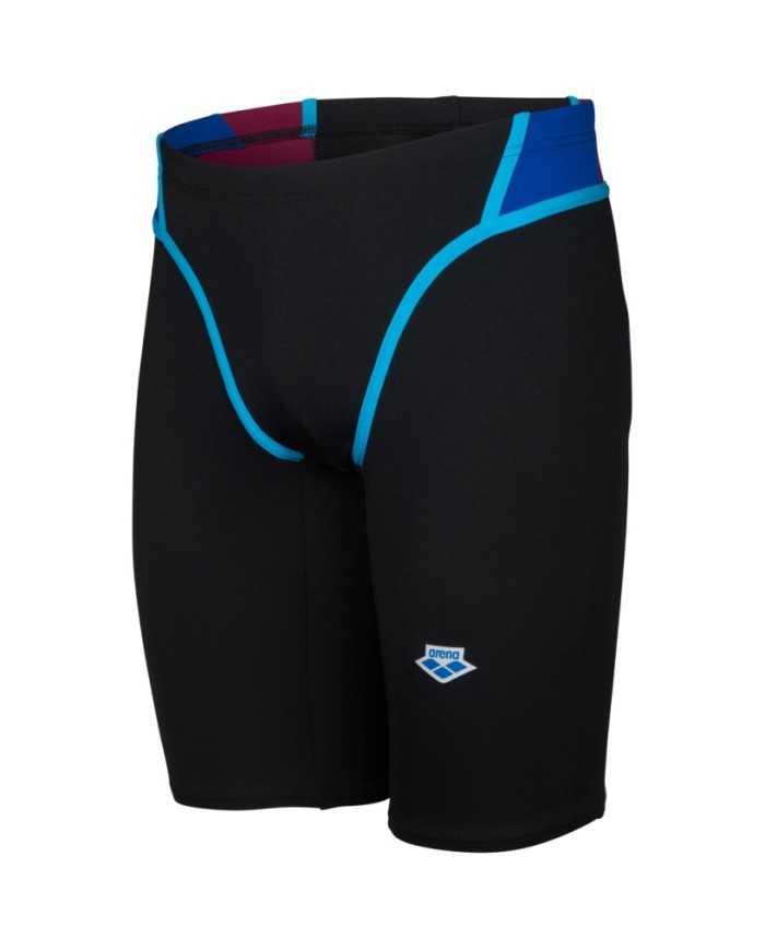 Spodenki Treningowe Arena Icons Swim Jammer Panel Black Neon Blue Red