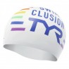 TYR CZEPEK GRAPHIC SILICONE CLUSION SWIM CAP WHITE-MULTI