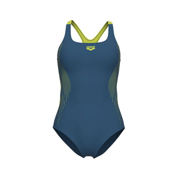 Strój kąpielowy damski Arena Women's Swim Pro Graphic Grey Blue Soft Green