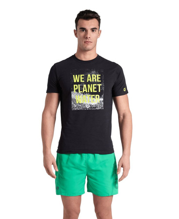 Koszulka T-shirt męski Arena Solid Cotton Black We Are Planet Water
