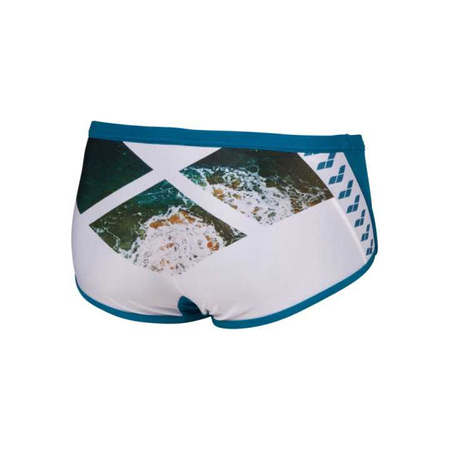 Kąpielówki męskie Arena Men's Planet Swim Low Waist Short Blue Cosmo White Multi