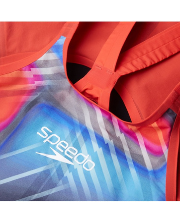 Strój startowy pływacki damski Speedo Lzr Valor 2.0 Openback Red