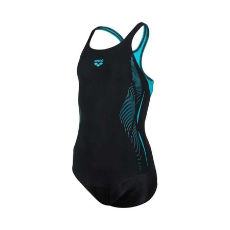 Strój kąpielowy dziewczęcy Arena Girl's Swimsuit Swim Pro Back Graphic Black Martinica
