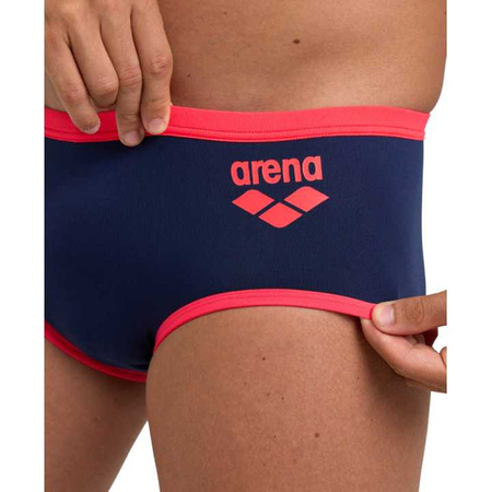 Slipy kąpielowe męskie Arena Men's One Briefs Swim Logo Big Logo Navy Fluo Red