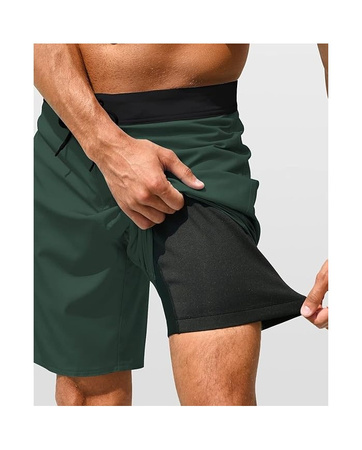 Szorty męskie kąpielowe kompresyjne Tuonroad Dark Green