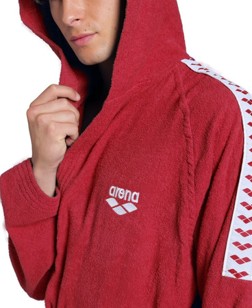 Szlafrok basenowy Arena Unisex Team Stripe Robe Red White