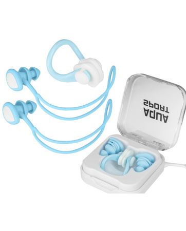 Zestaw akcesoriów pływackich Aqua-Sport zatyczki do uszu i klips na nos Zen Blue