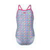 Strój kąpielowy dziewczęcy Arena Girl's Starfish Swimsuit Lightdrop Back Freak Rose White Multi