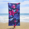 RĘCZNIK MIKROFIBRA BEACH TOWEL DWUSTRONNY EXTRA LARGE FLOWERS DESIGN - GREEN WHITE 178X80CM AM1364