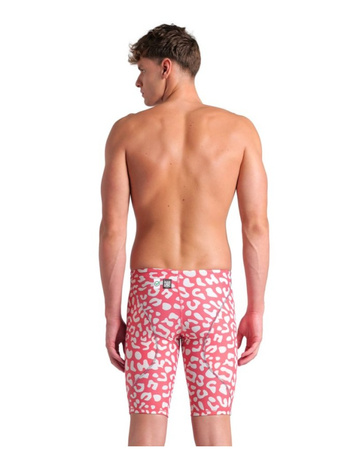 Strój startowy męski Arena Men's Powerskin ST Next Le Jammer Leopard Skin Geranium