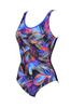 Strój kąpielowy damski Arena Women's Frida Wing Back One Piece Black Multi Black Broght Blue