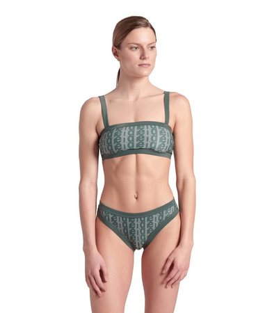 Strój kąpielowy damski Arena Women's Bikini Bandeau Monogram Sage Multi Sage