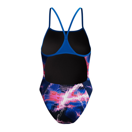 Strój kąpielowy jednoczęściowy damski na basen Speedo Printed Turnback Blue