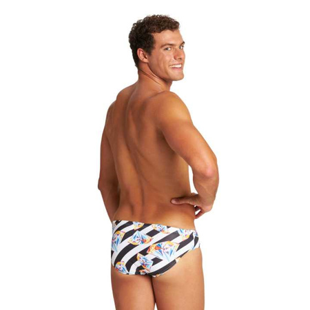 Slipy kąpielowe męskie Arena Men's Crazy Diamonds Brief Black White Multi
