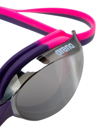 Okulary pływackie treningowe dla dzieci Arena Junior Python Mirror Silver Shocking Pink Plum