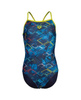 Strój kąpielowy dziewczęcy Arena Girll's Daly Swimsuit Light Drop Back Navy Soft Green Navy Multi
