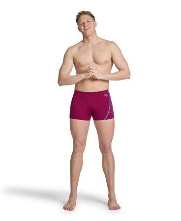 Kąpielówki bokserki męskie Arena Men's Losange V Swim Short Red Fandango Grey Blue