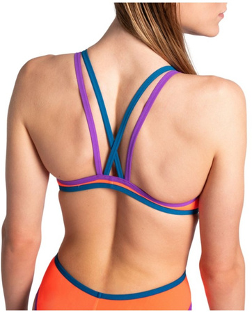 Strój kąpielowy damski treningowy Arena Women's One Double Cross Back One Piece Coral Purple
