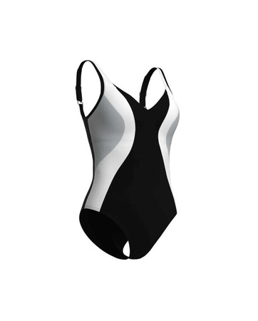Strój kąpielowy damski Arena Women's Bodylift Roberta Soft U Back Black White Ice