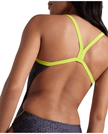 Strój kąpielowy damski Arena Women's Camo Kikko Challenge Back Green Multi