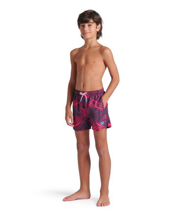 Kąpielówki szorty chłopięce Arena Boy's Water Prints Beach Boxer Ao Junior Dark Purple Multi