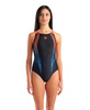 Damski strój kąpielowy Arena Women's Blast Swimsuit V Back Black-Calypso Coral