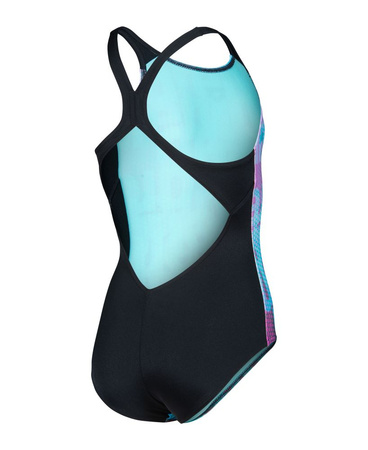 Strój kąpielowy dziewczęcy Arena Girl's Multi Colours Swimsuit V Back Water Multi Black