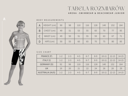 Spodenki kąpielowe chłopięce Arena Boy's Penings Swim Jammer Black-Turqoise