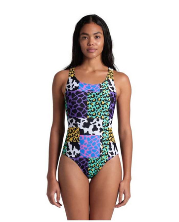 Strój kąpielowy damski Arena Women's Animailer O Back Black Multi