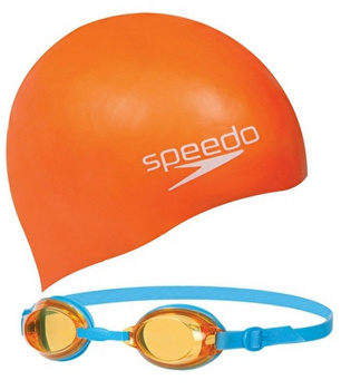 Zestaw okularki i czepek dziecięcy Speedo Jet Swim Set Pink