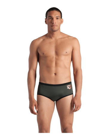 Spodenki kąpielowe męskie Arena Men's One Low Waist Short Big Logo Dark Sage Black