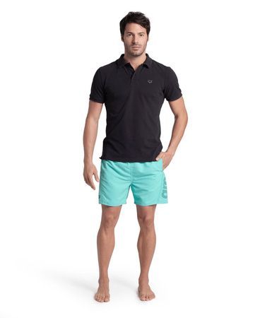 Koszulka T-shirt męski Arena Men's Poloshirt Solid Cotton Piquet Black Asphalt