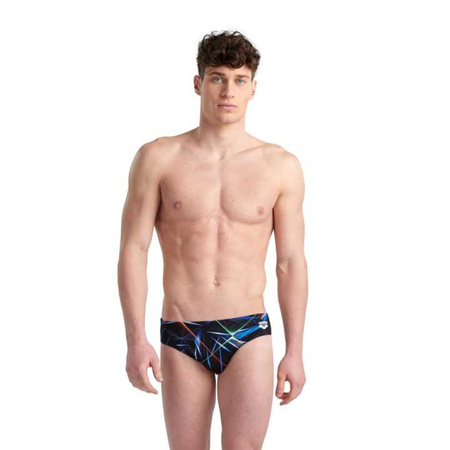 ARENA STROJE PŁYWACKIE MEN'S SWIM BRIEFS ALLOVER BLACK MULTI