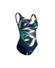 Strój kąpielowy damski Arena Women's Bodylift Jennifer Strap Back Navy Multi Bali Green