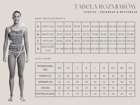 Strój kąpielowy damski jednoczęściowy na basen plażę Funkita Ink Jet