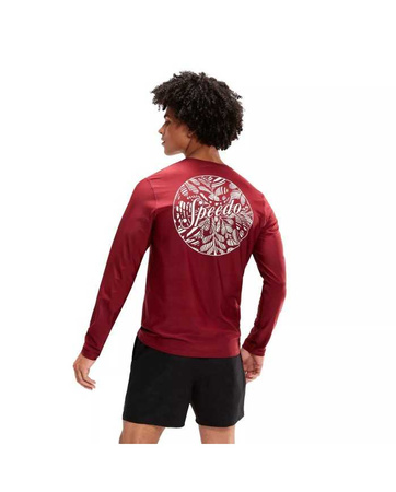 Koszulka długi rękaw do pływania męska Speedo Rash Top Blood