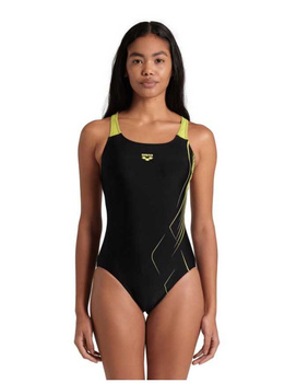 Strój kąpielowy damski Arena Women's Dive Swim Pro Back Black Green