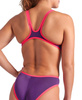 Strój kąpielowy damski Arena Women's One Big Logo One Piece Plum-Bright Coral