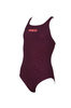 Strój kąpielowy dziewczęcy Arena Girl's Solid Swim Pro Junior Red Wine-Shiny Pink