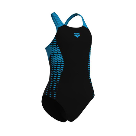 Dziewczęcy strój kąpielowy basen jednoczęściowy kostium Arena V Back Black