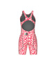 Strój startowy damski Arena Women's Powerskin ST Next Open Back Limited Edition Leopard Skin Geranium