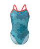 Strój kąpielowy damski Arena Women's Camo Kikko Challenge Back Fluo Red Water