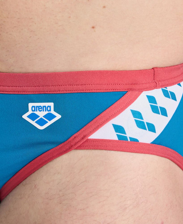 Kąpielówki slipy męskie Arena Men's Icons Briefs Solid Blue Cosmo Astro Red