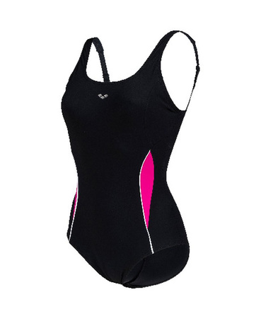 Strój kąpielowy damski Arena Women's Alissa U Back Black Rose Violet White