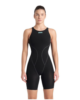 Strój startowy pływacki damski Arena Woman's Powerskin Impulso Open Back Black Teal