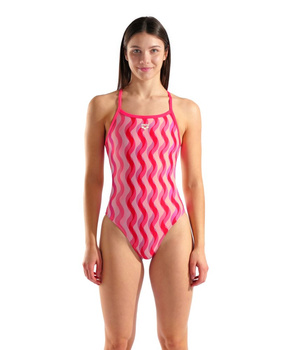 Strój kąpielowy damski Arena Women's Pipple Print Swimsuit Challenge Multi Pink Shocking Pink