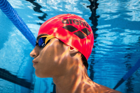 Czepek silikonowy Arena Big Logo Cap Bright Coral Asphalt