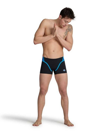 Kąpielówki męskie bokserki Arena Men's Icons Swim Short Panel Black Neon Blue Red Fandango Turquoise
