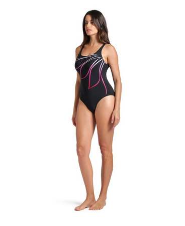 Strój kąpielowy damski jednoczęściowy Arena Women's Swimsuit Giorgia Squared Back Black